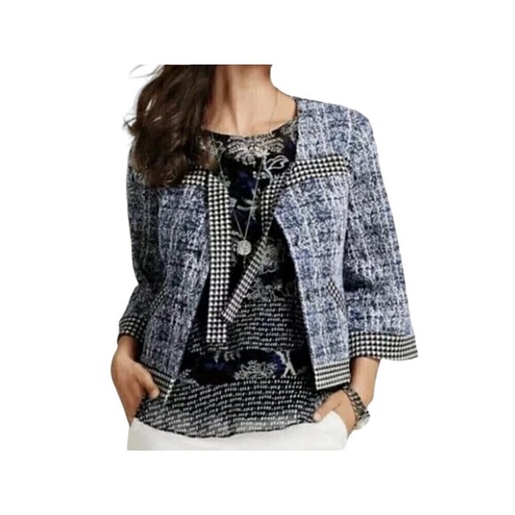 Cabi Black Floral Hybrid Blouse #5355 Size Small - Picture 3 of 9